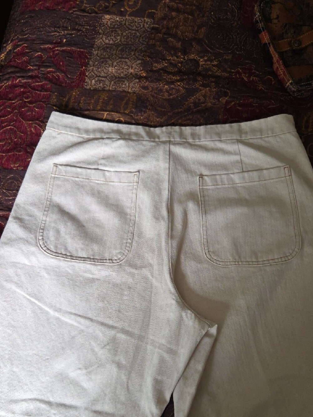 High-Rise Wide-Leg Sailor Pants - Herringbone Cream - Picture 12 of 12